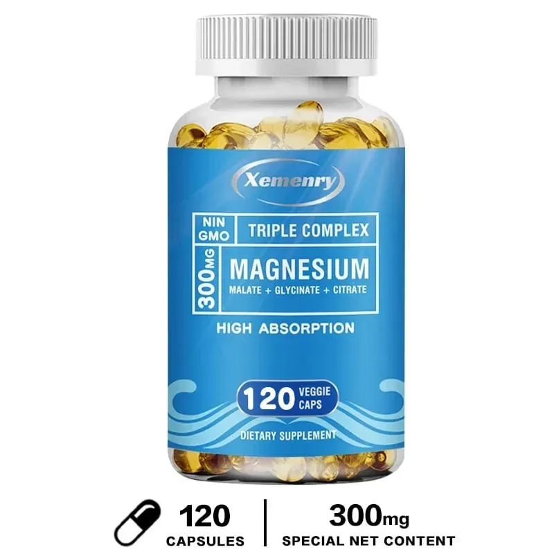 Triple Magnesium Complex Supplement - Contains Magnesium Glycine Malic Acid and Citrate To Relax Muscles and Improve SleepSupp