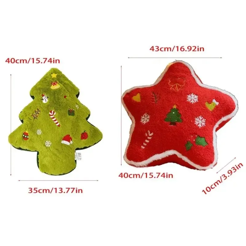 U13F Christmas Plush Pillow Soft Holiday Cushion for Warm Kids Room Seasonal Decors — image 4