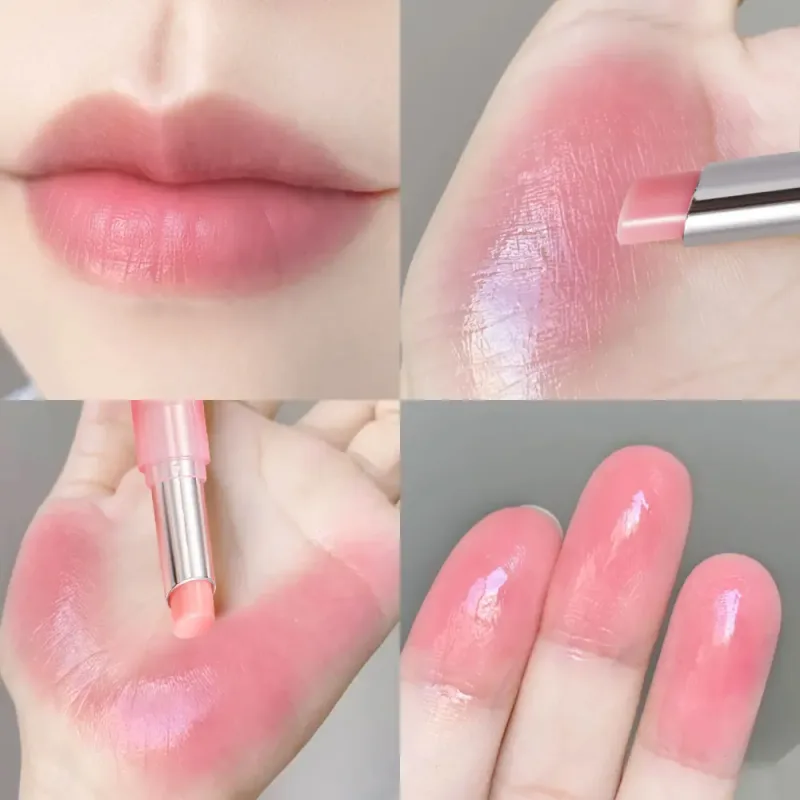Balsem Bibir Warna Melembapkan Berkilat Kalis Air Balsem Bibir Merah Jambu Tahan Lama dengan Kesan Berkilat Sesuai untuk Semua Jenis Kulit Menenangkan — image 3