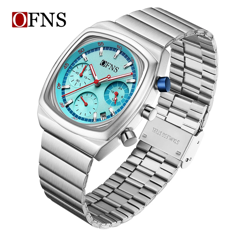 1635 New Fashion Men's Quartz Wristwatch Luminous Calendar Waterproof Steel Strap Casual Sport Watches for Man reloj hombre