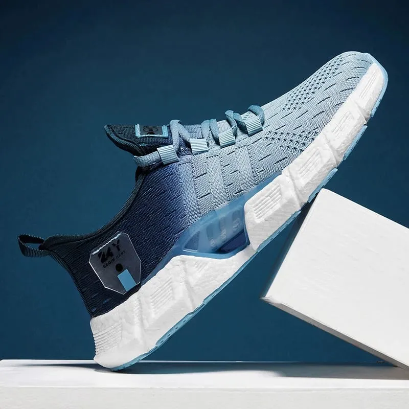 Sepatu Pria Fashion Baru Sepatu Kasual Pria Bersirkulasi Ringan Sepatu Olahraga Lari Jogging Luar Ruangan Nyaman Jaring Zapatos — image 4