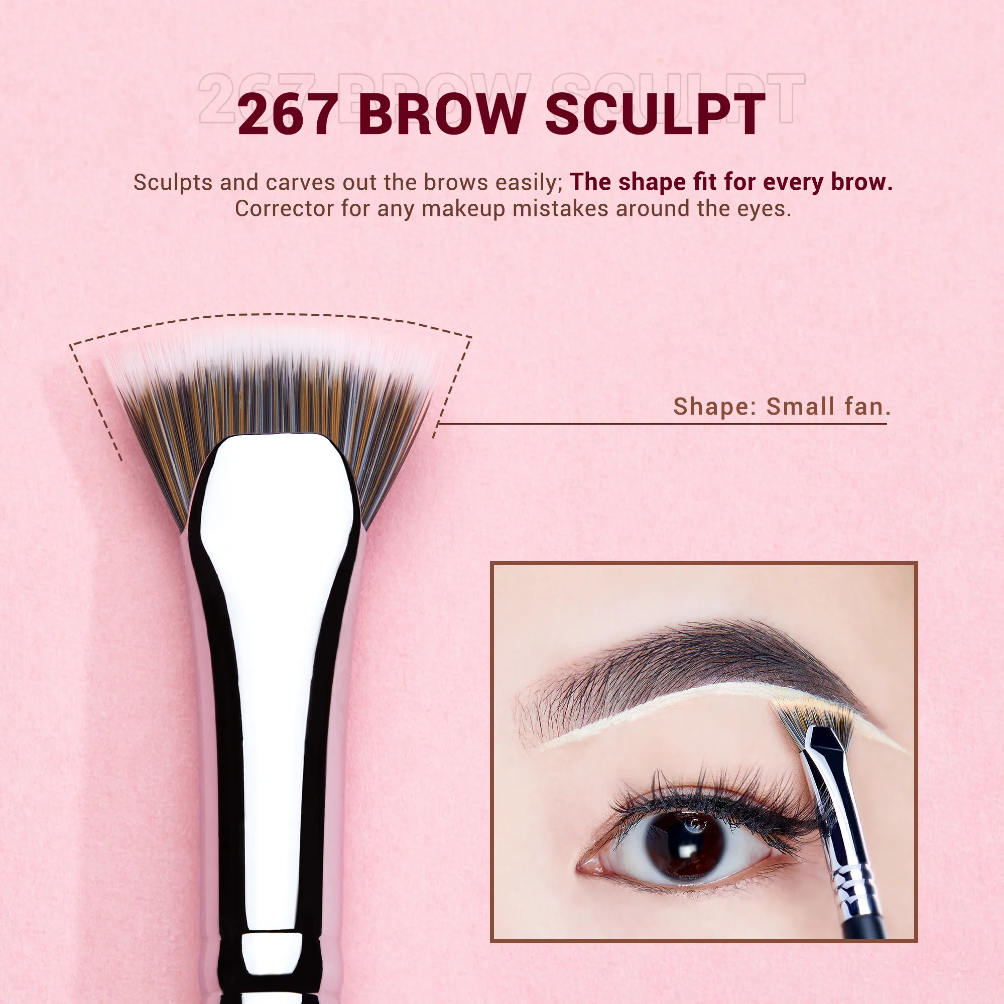 Jessup Eyebrow brushes set 3pcs Pro eyebrow brush synthetic brow sculpt/slim flat angled brows brush/precision definer T326 — image 4