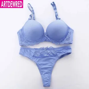 Conjunto de sujetadores y bragas íntimas de una pieza para mujer, ropa interior Sexy sin costuras, con realce, vestido de inmersión, novedad de 2020