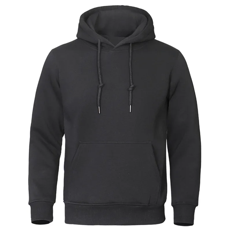 Hoodie Lelaki Warna Pejal Fleece Baju Sweat Lelaki Fesyen Pakaian Jalanan Pullover Bernafas Longgar Kasual Jenama Hoody Lelaki