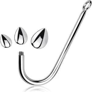 Kecil Menengah Besar 3 Bola Set Logam Anal Kait Manik-manik Kepala Butt Plug Dilator Pijat Prostat Masukkan Mainan Seks Bdsm untuk Pria