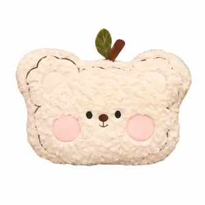 Seat Companion-almohada de oso de pelusa suave y rizada, cojín bonito para sofá, almohada de peluche de Animal Adorable, decoración del hogar