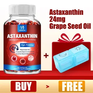 Astaxanthin Kapsler - 24mg - Kraftig antioksidanttilskudd Støtte Øye Hud Ledd Hjerte Hjerne og immunsystemets helse