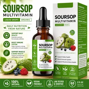 Soursop Liquid Drops шөп сығындысы өсімдік негізіндегі сорпа жемістері мен жапырақ қоспасы бар күнделікті сауықтыру формуласы Вегетариандық қоспасы