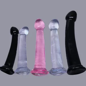 Dengan Harga Murah TPE Transparan Anal Plug Jelly Dildo 4 Ukuran Cangkir Hisap Ayam Vagina Masturbasi Lembut Penis Kecil Wanita Pria Mainan Seks