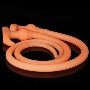 Plug anal súper llarg Fut de silicona Butt Plug portàtil Enema buit Neteja vaginal Dildos Deeper 18+ Joguines sexuals per a adults per a parelles
