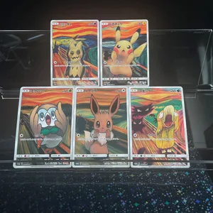 DIY japońska wersja samodzielnie wykonana karta Sm-P Promo Psyduck Eevee Mimikyu Rowlet Munch retrospektywna karta kolekcjonerska kolekcjonerska
