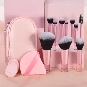 10 růžových mini štětců na make-up Cestovní přenosný make-up Tool Makeup Puff – štětec na dlaň Professional Makeup Tool Set