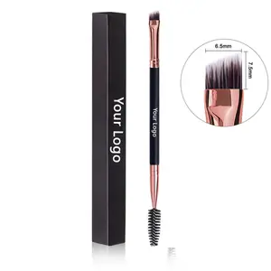 20pcs แปรงคิ้วฉลากส่วนตัวขนตาหวีแปรงแต่งหน้า Dual Ended มุม Spoolie 2 in 1 Lash Eyebrow แปรงจำนวนมาก
