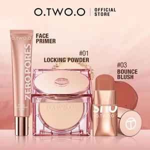 O.TWO.O 3 set de piezas de maquillaje 3 en 1 lápiz labial colorete en barra SPF 30PA + polvo de ajuste facial base de maquillaje facial Kit de cosméticos