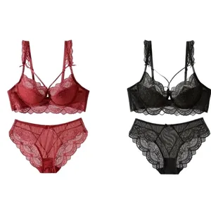 Conjunto de lencería de encaje de estilo francés elegante, ajustado, ajustable, reúne bustos más grandes, aspecto más pequeño, sujetador suave para mujer, S-2XL cómodo