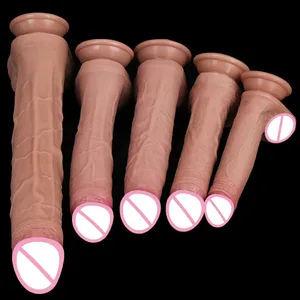Levné 5 velikostí Silikonové Velké dildo Realistická kůže Pocit Falešný Penis Měkký Malý Kohout Žena Muž Masturbace Přísavka Anální sexuální hračky