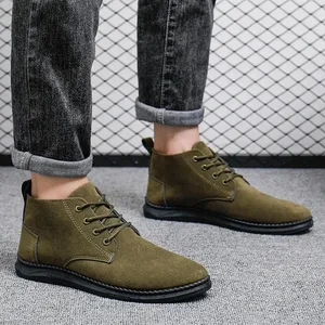 Spring Men's High Top Shoes Autumn Lace 