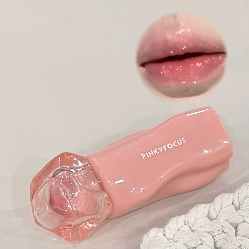 Pinkyfocus Lipstick Glossy Mirror Lip Gloss Ενυδατικό Ενυδατικό Ζουμερό Nude Lip Tint Κραγιόν μακράς διαρκείας καθημερινό φυσικό μακιγιάζ