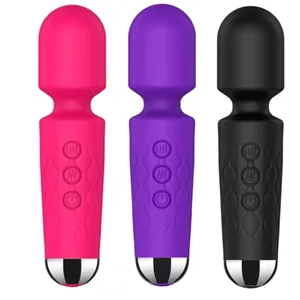 20 Kelajuan Magic Wand Vibrator G-Spot Perangsang Klitoris Boleh Dicas semula Alat Urut Kalis Air Seks untuk Wanita