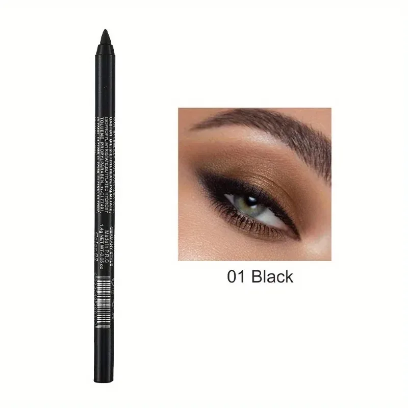 17 Warna Pensil Celak Mutiara Berwarna-warni Kalis Air Tahan Lama Matte Licin Mudah Dipakai Pembayang Mata Celak Pen Solek Mata