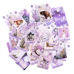 Lavender Lenormand Deck - 9*6cm 36 Cards with Vintage Botanical Illustrations Shabby Chic Purple Aesthetic Tarot Alternative