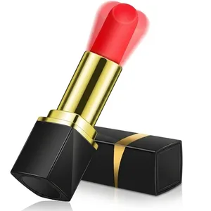 Kvinner Mini Leppestift Vibrator Sterkt sjokk Vibrerende brystvorte Klitoralstimulator AV Wand Sexleketøy for par Voksne 18+