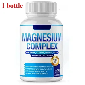 Supplément de magnésium 1000 mg complexe 7 en 1 avec glycinate citrate malate taurate soutient la relaxation musculaire soutien au sommeil 90 Ct