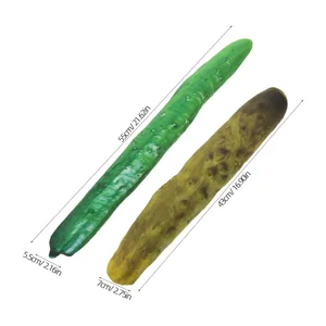 2Pcs Pickle Cucumber Soft Pillow Cartoon Food Cushion Creative Decor Lumbar Back Support Cushions Funny Stuffed Yellow Gourd