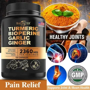 Kunyit - dengan Bioperine Bawang Putih Halia - 95% Curcuminoids Baik untuk Melegakan Sakit Imun Sendi & Kesihatan Umum Antioksidan
