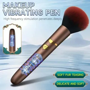 10 växlar vibrationssminkborste Elektrisk sminkborste USB uppladdningsbar kosmetisk borste för flytande pulver Blusher Concealer