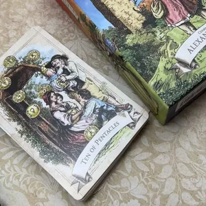 Talia tarota w starym stylu, dwustronna, wytłoczona 79 szt. Ilustracje w stylu vintage Podkreśl wyraźną symbolikę Zapakowane w sztywne pudełko 12*7 cm