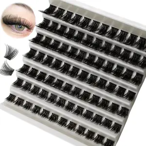 84 klynger individuelle vipper DIY Wide Stem Curl Vippeforlengelse Blandet lengde Gjenbrukbare klasevipper for øyesminke