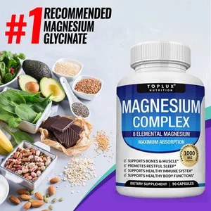 مکمل منیزیم کمپلکس 1000MG - منیزیم گلیسینات سیترات و مالات - پشتیبانی از خواب، کاهش استرس و آرامش عضلات
