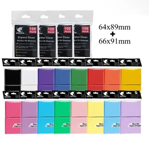 200PCS 카드 슬리브 트레이딩 카드 포켓몬 MTG 야구 스포츠 카드 보드 게임을위한 더블 레이어 매트 표준 크기 카드 슬리브