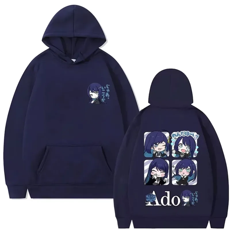 חמוד Kawaii Ado קפוצ'ונים בסגנון קריקטורה מאווררים מתנת גברים נשים מזדמנים סווטשירט אוברסייז לשני המינים סוודר סוודר בסגנון יפני