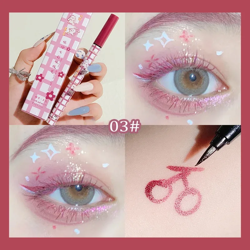 Pensil Celak Cecair Berwarna-warni Matte Kalis Air Tidak Mekar Celak Celak Tahan Lama Cecair Eye Liner Pen Kosmetik Solekan Mata