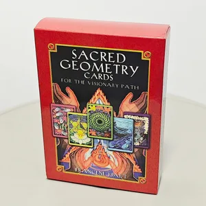 Cartes de géométrie sacrée pour le chemin visionnaire 10,4 x 7,3 cm – 64 cartes Oracle intégrant la science mathématique et la spiritualité