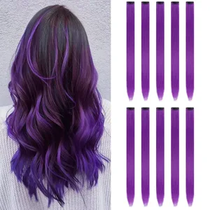 10PCS Colored Synthetic Hair Extensions 