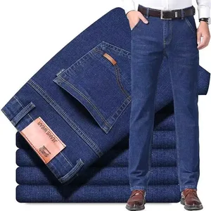 Pantalons texans de negocis per a homes rectes versàtils per a joves de mitjana edat Denim barat Lloc de treball Soldadura elèctrica Mason Pantalons de paleta Moda