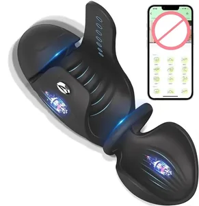 Masturbador masculino ajustable 4 en 1, vibrador de pene, entrenador, ejercitador de pene, Stroker con anillo para pene, masturbadores de testículos, Juguetes sexuales