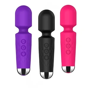 20 Kelajuan Kuat Tongkat Sihir Perangsang Kelentit G-Spot Massager Mainan Seks Mudah Alih Boleh Dicas semula untuk Wanita
