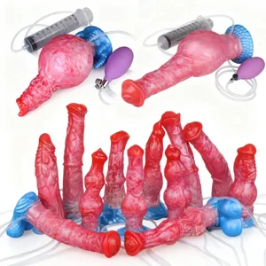 Silikon Şişme Boşalma Düğüm Yapay Penis Ayarlanabilir Çevresi Fışkırtma Fantezi At Penis Yetişkin Seks Oyuncakları Anal Dilatör