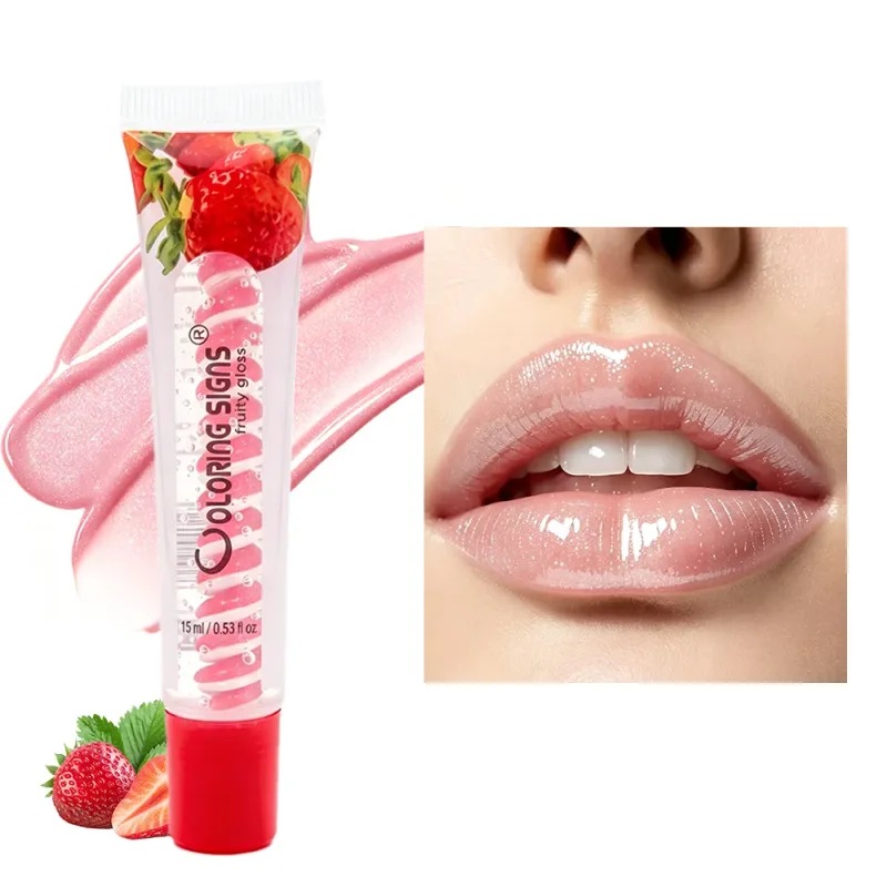 Trái Cây Son Bóng Dâu Việt Quất Sáng Bóng Dầu Môi Dưỡng Ẩm Plumping Lắc Chân Nữ Trang Điểm Môi Dưỡng Son MôiDành Cho Bé Gái
