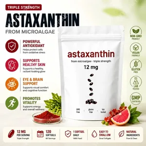 Astaxanthine 12 mg softgels - Dagelijkse antioxidantondersteuning Niet-GMO Glutenvrij Sojavrij 120 capsules voor volwassenen