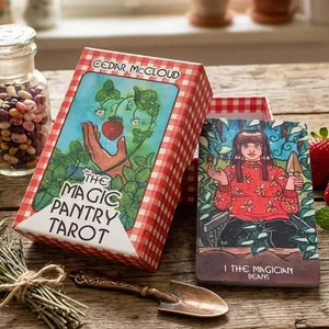 Magiczna spiżarnia Talia tarota Akwarela z motywem jedzenia Karty tarota dla domowych kucharzy i smakoszy Podwójnie tłoczony karton 12*7cm