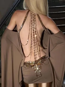 Pakaian Musim Panas Labuci Tanpa Belakang Seksi Wanita Pakaian Pesta Percutian Kelab Pesta Ulang Tahun Elegan Bodycon Prom Gaun Pendek Petang Vestidos