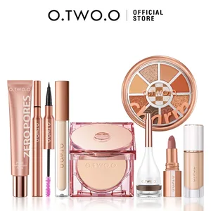 O.TWO.O 9 Uds maquillaje completo para rostro base en polvo máscara delineador de ojos pluma tinte de cejas lápiz labial sombra de ojos maquillaje para mujeres