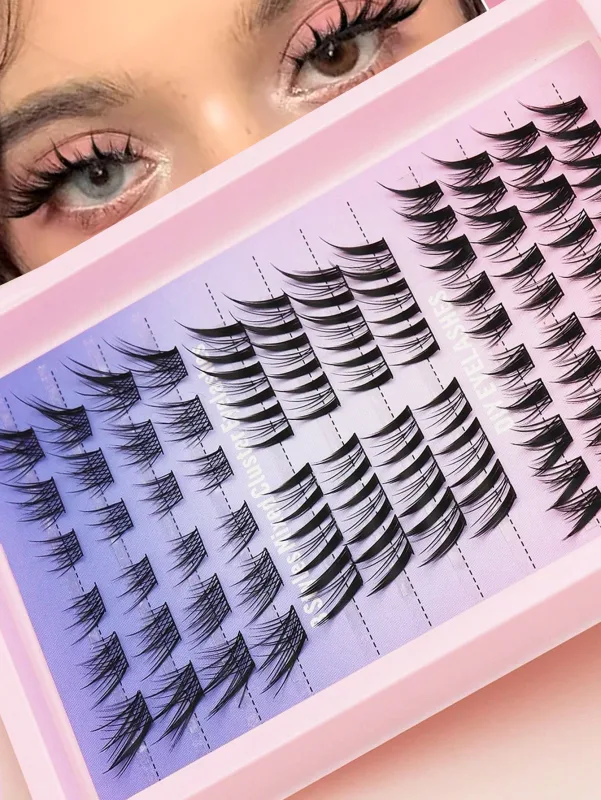Cat Eye 16 řad Cluster Lashes 406080100P Smíšené DIY Individuální řasy Silný zásobník DIY Prodlužování řas Wispy Volume řasy