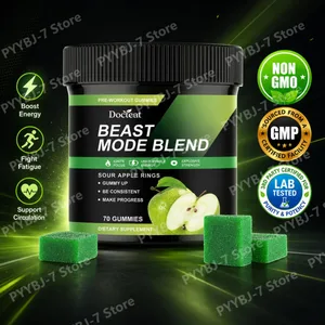 Gummies énergétiques avant l'entraînement avec caféine taurine Rhodiola Rosea CoQ10 et vitamines B soutiennent la concentration énergétique de l'entraînement 70 ct