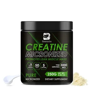 Beworths Creatine Monohydrate Powder 5000 mg pro předtréninkové budování svalů Buněčná energie Imunita mozku pro posilovnu